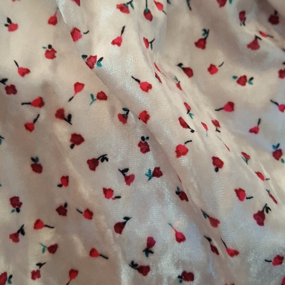 LAUREN CONRAD White with Pink Apples Blouse - Picture 6 of 8